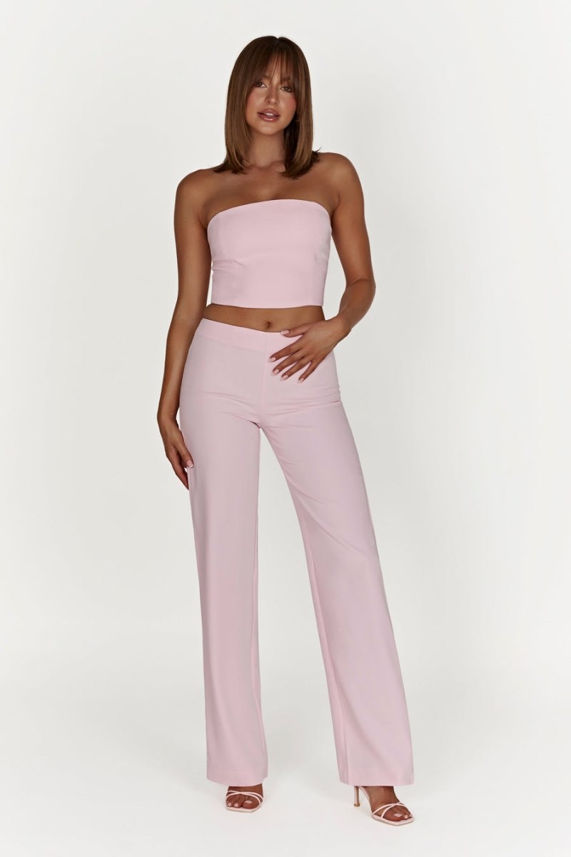 Women's Meshki Laurie Low Rise Suiting Pants Pink Australia | V1Y-7989