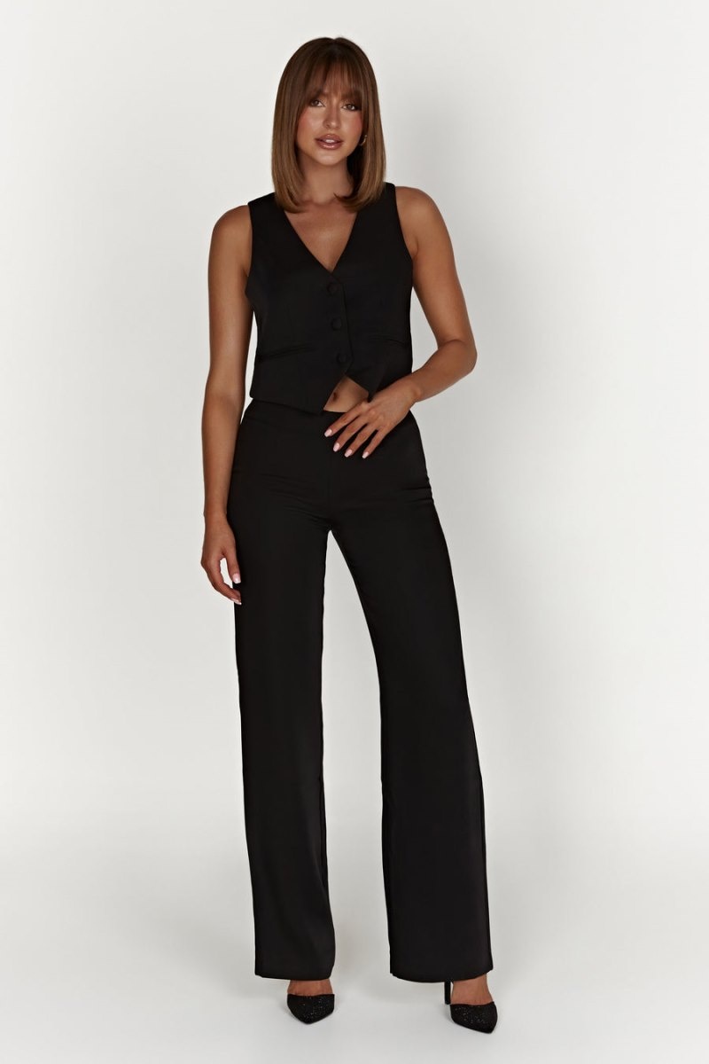 Women's Meshki Laurie Low Rise Suiting Pants Black Australia | P7H-7482