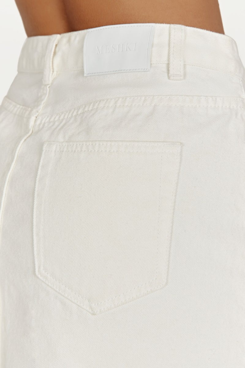 Women's Meshki Lennon Mid Rise Denim Mini Skirts White Australia | Q3N-0005