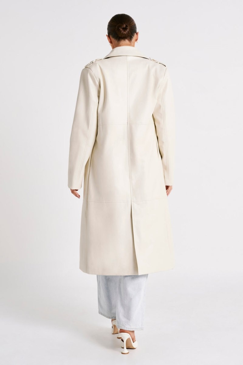 Women's Meshki Lexington Pu Trench Coat White Australia | U3I-4173