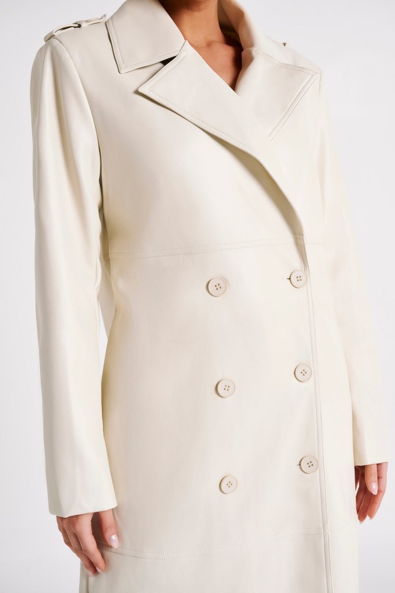 Women's Meshki Lexington Pu Trench Coat White Australia | U3I-4173