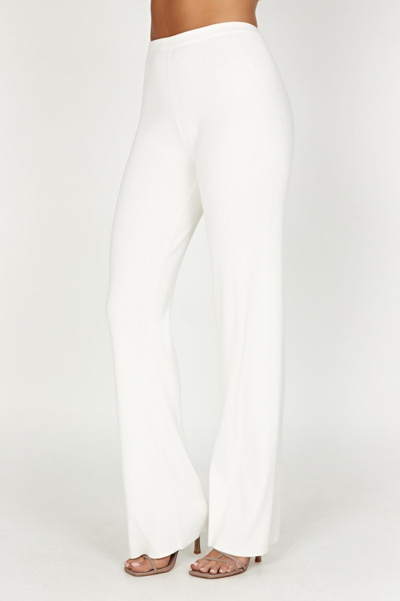 Women's Meshki Linnie Straight Leg Knit Pants White Australia | G2H-3797