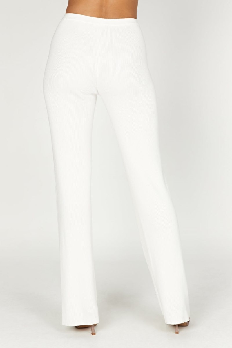 Women's Meshki Linnie Straight Leg Knit Pants White Australia | G2H-3797