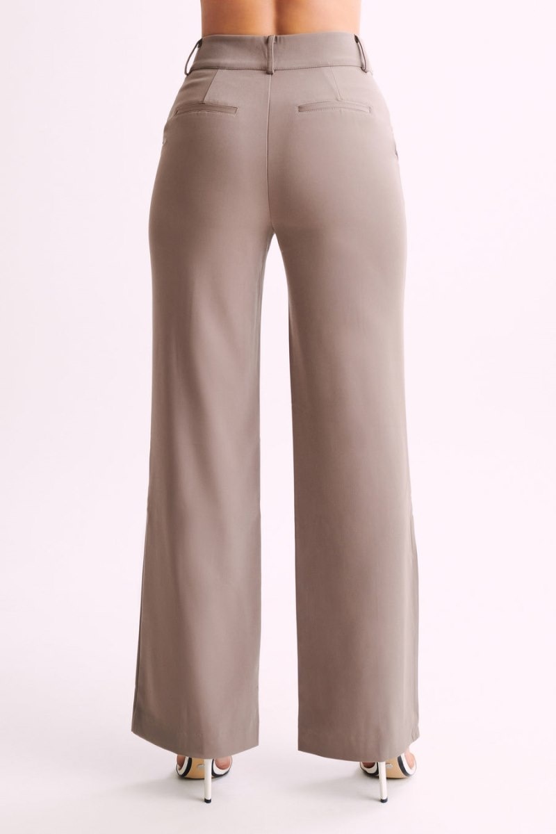 Women's Meshki Lisa High Waist Suiting Pants Chocolate Australia | F6X-2802