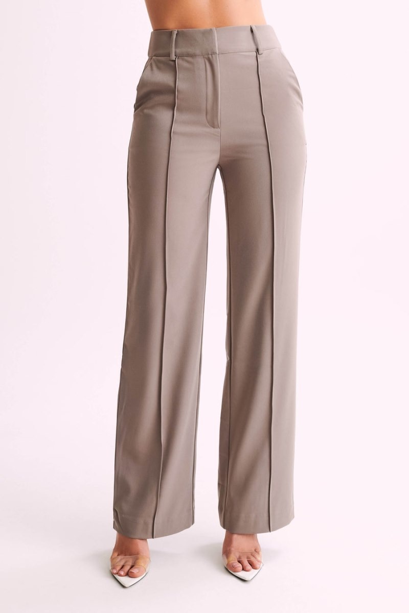 Women's Meshki Lisa High Waist Suiting Pants Chocolate Australia | F6X-2802