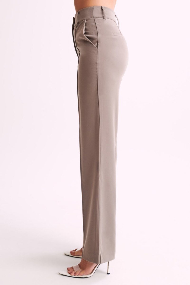 Women's Meshki Lisa High Waist Suiting Pants Chocolate Australia | F6X-2802