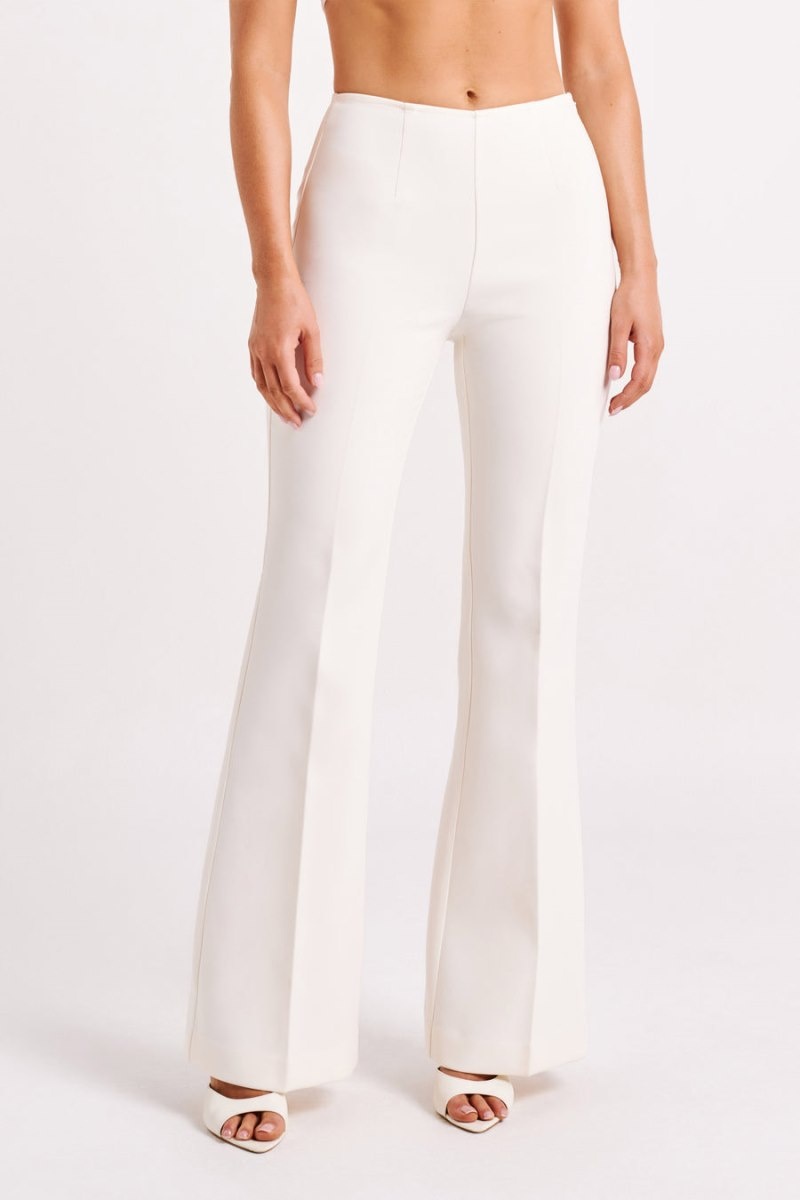 Women's Meshki Loretta Fit & Flare Tailored Pants White Australia | C0W-3453