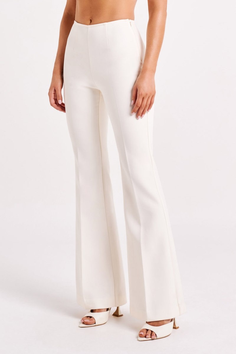 Women's Meshki Loretta Fit & Flare Tailored Pants White Australia | C0W-3453