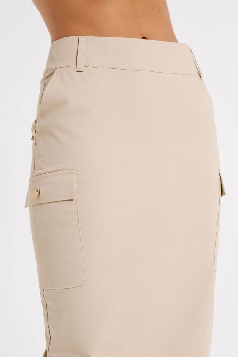 Women's Meshki Lorna Mid Rise Cargo Skirts Khaki Australia | S6B-8476