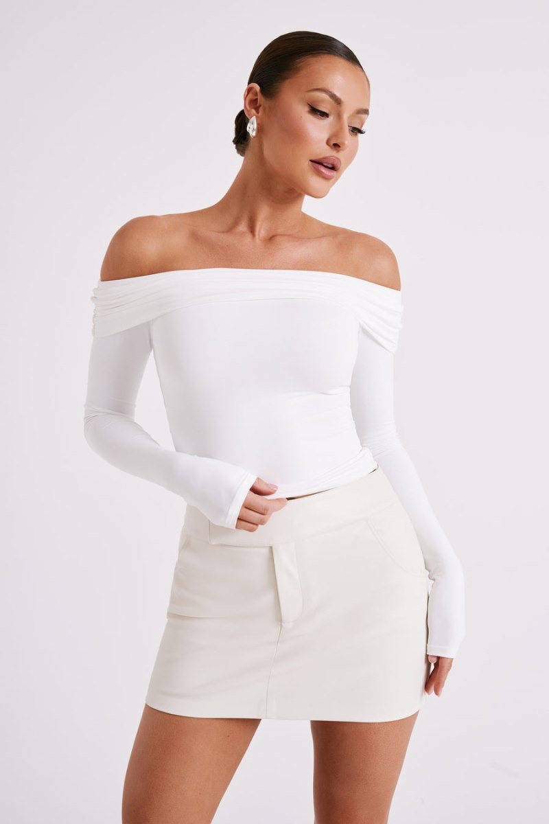 Women's Meshki Lucinda Recycled Nylon Off Shoulder Tops White Australia | G2S-3470