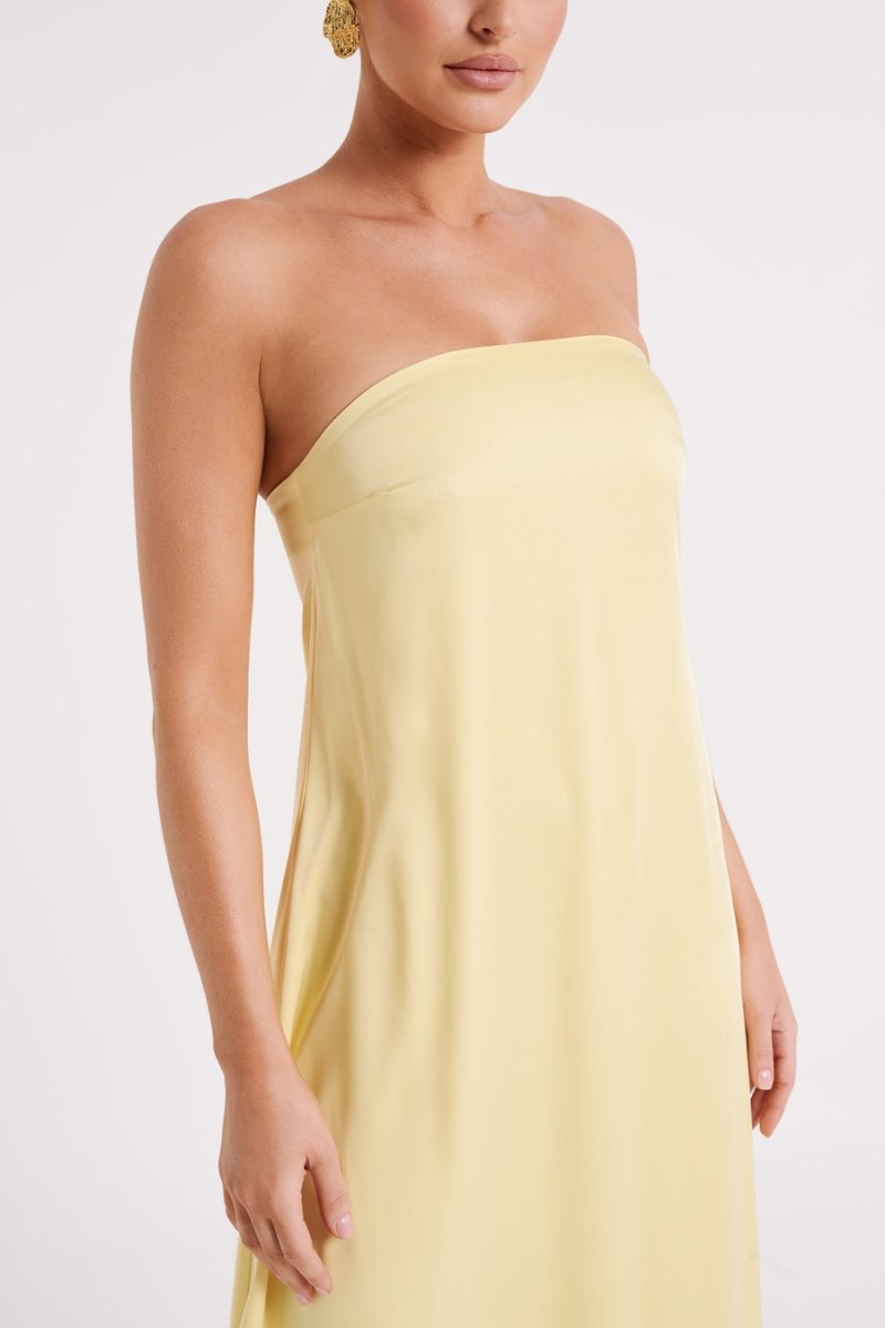 Women's Meshki Luisa Strapless Maxi Dress Lemon Australia | F6K-0924