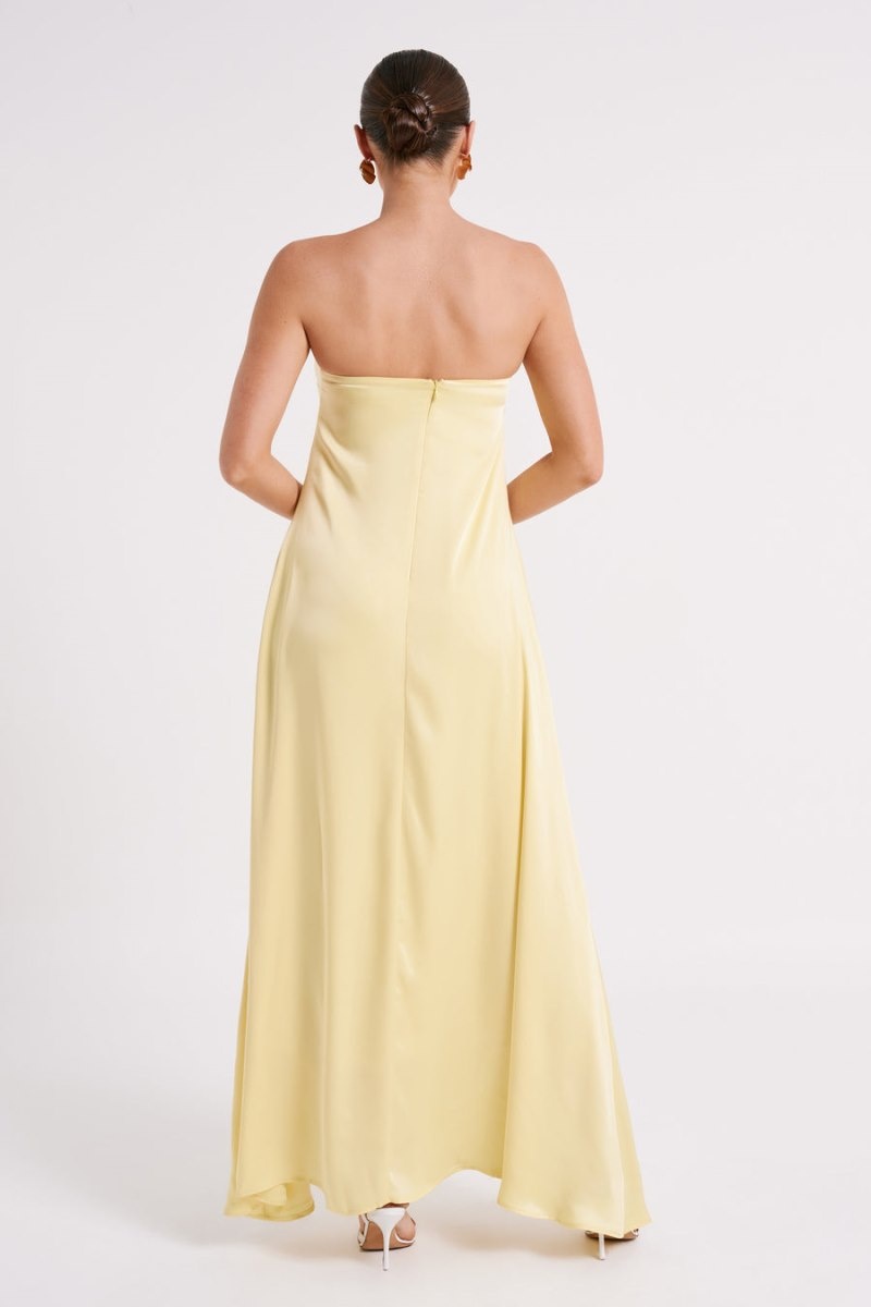 Women's Meshki Luisa Strapless Maxi Dress Lemon Australia | F6K-0924