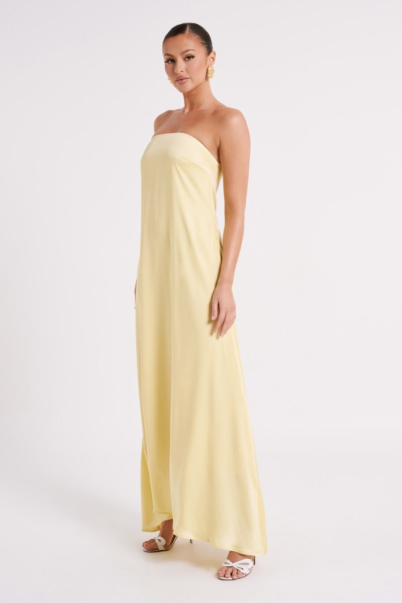 Women's Meshki Luisa Strapless Maxi Dress Lemon Australia | F6K-0924