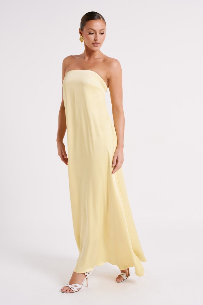 Women's Meshki Luisa Strapless Maxi Dress Lemon Australia | F6K-0924