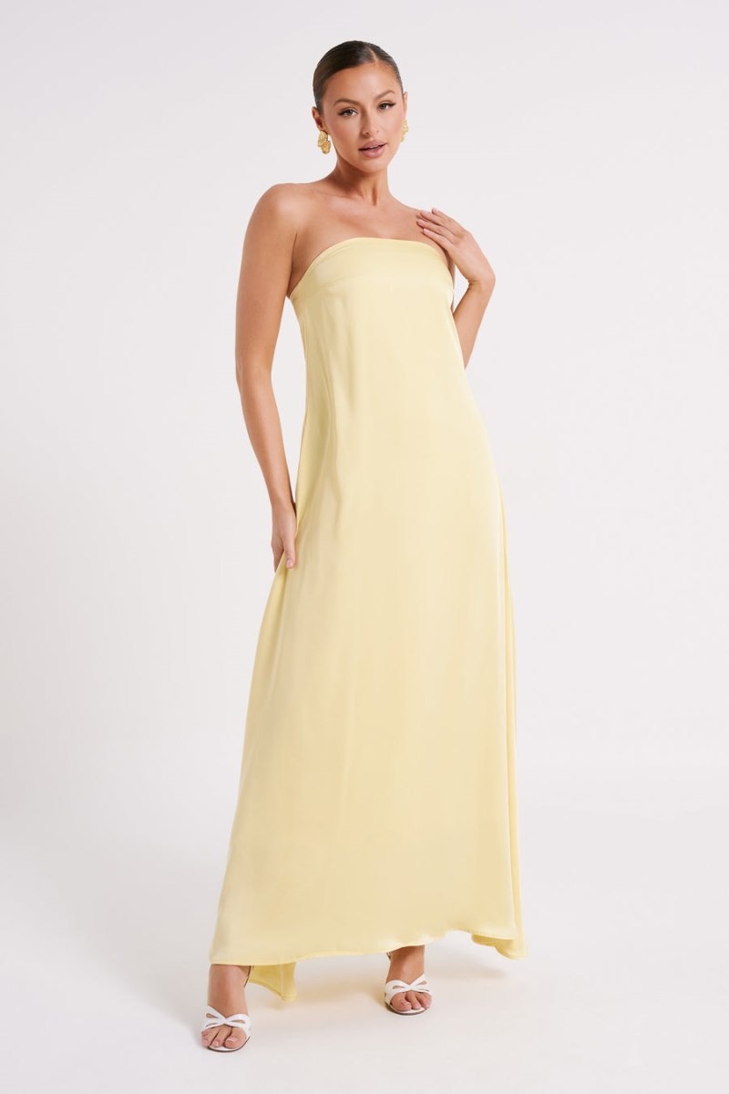 Women's Meshki Luisa Strapless Maxi Dress Lemon Australia | F6K-0924