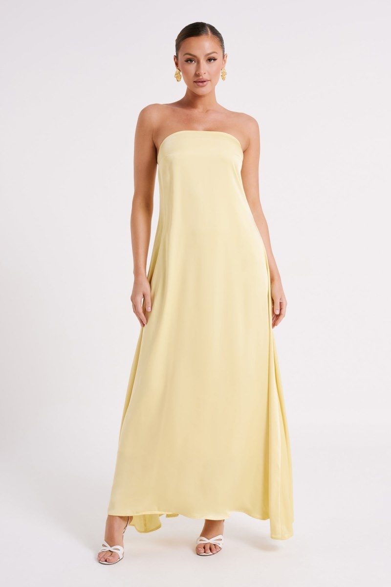 Women\'s Meshki Luisa Strapless Maxi Dress Lemon Australia | F6K-0924