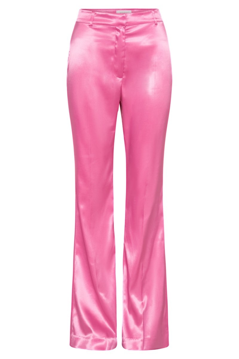 Women's Meshki Maeva Satin Flared Pants Pink Australia | I0W-0154