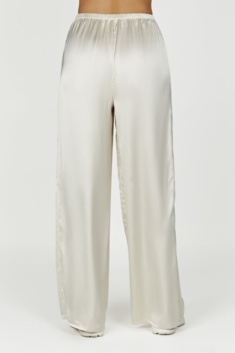 Women's Meshki Marciela Satin Straight Leg Pants White Australia | D7F-7218