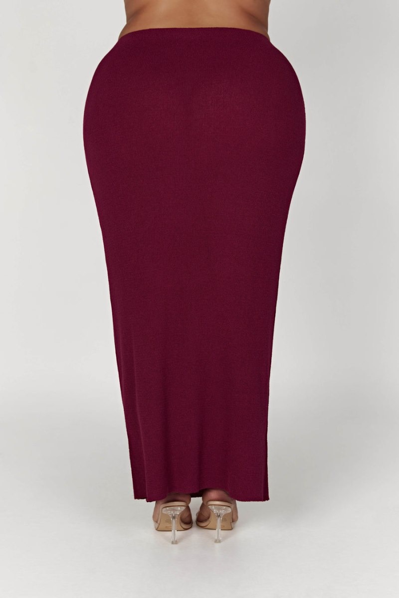 Women's Meshki Maribelle Knit Maxi Skirts Dark Red Australia | Q2V-6052