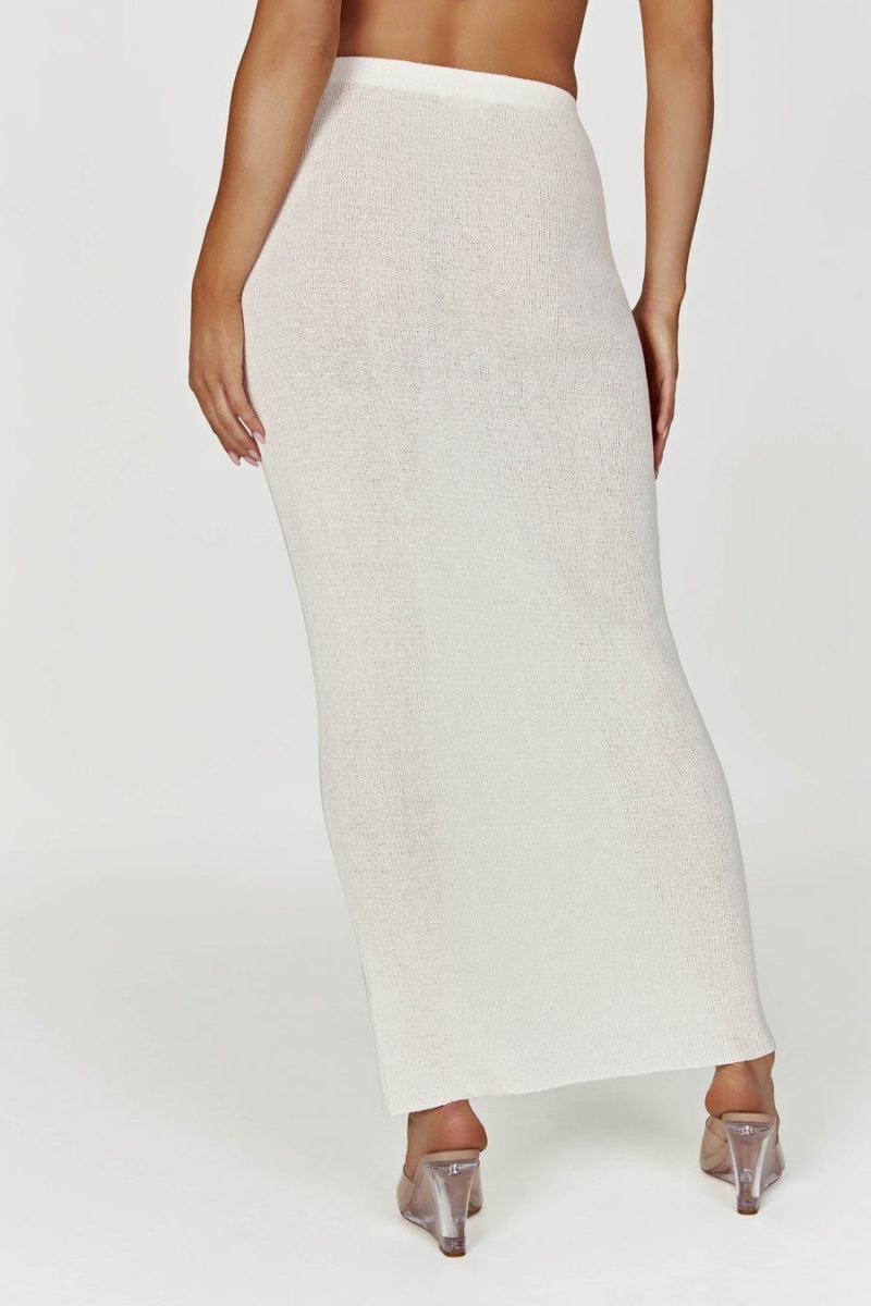 Women's Meshki Maribelle Knit Maxi Skirts White Australia | V7L-6143