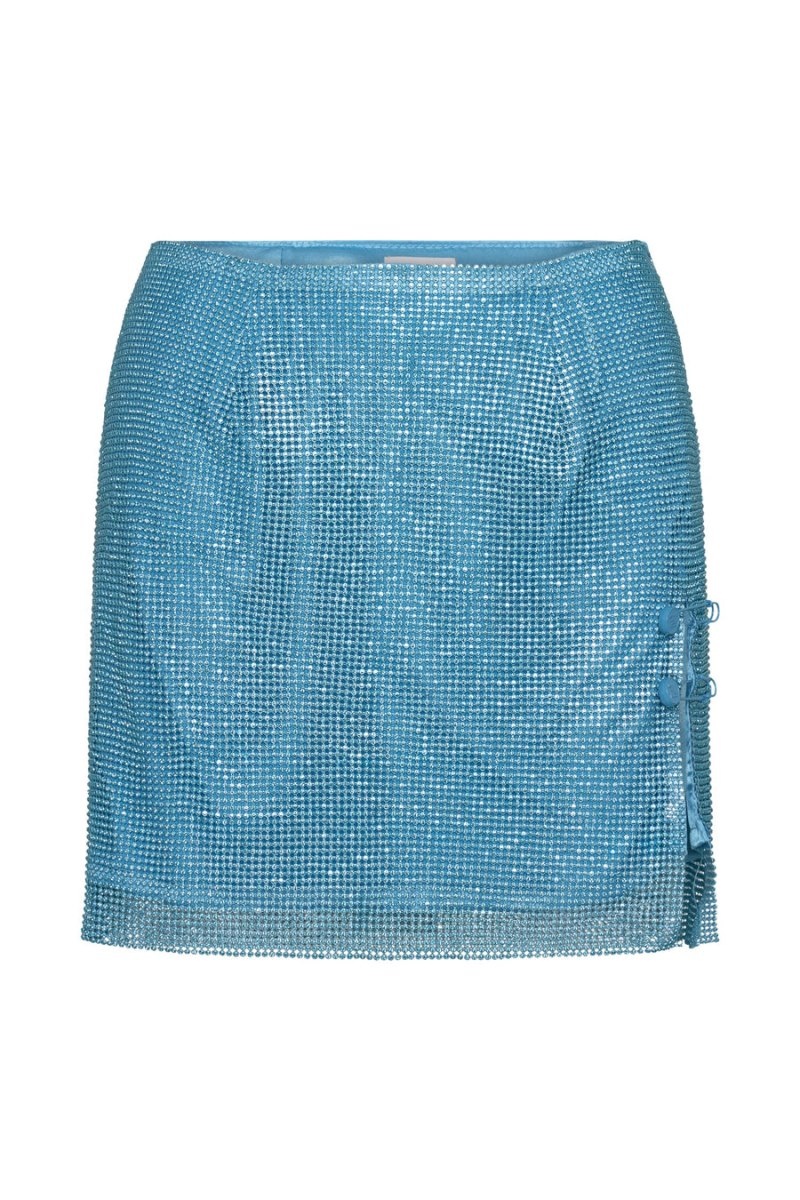 Women's Meshki Marlena Glomesh Mini Skirts Light Turquoise Australia | U2S-4946