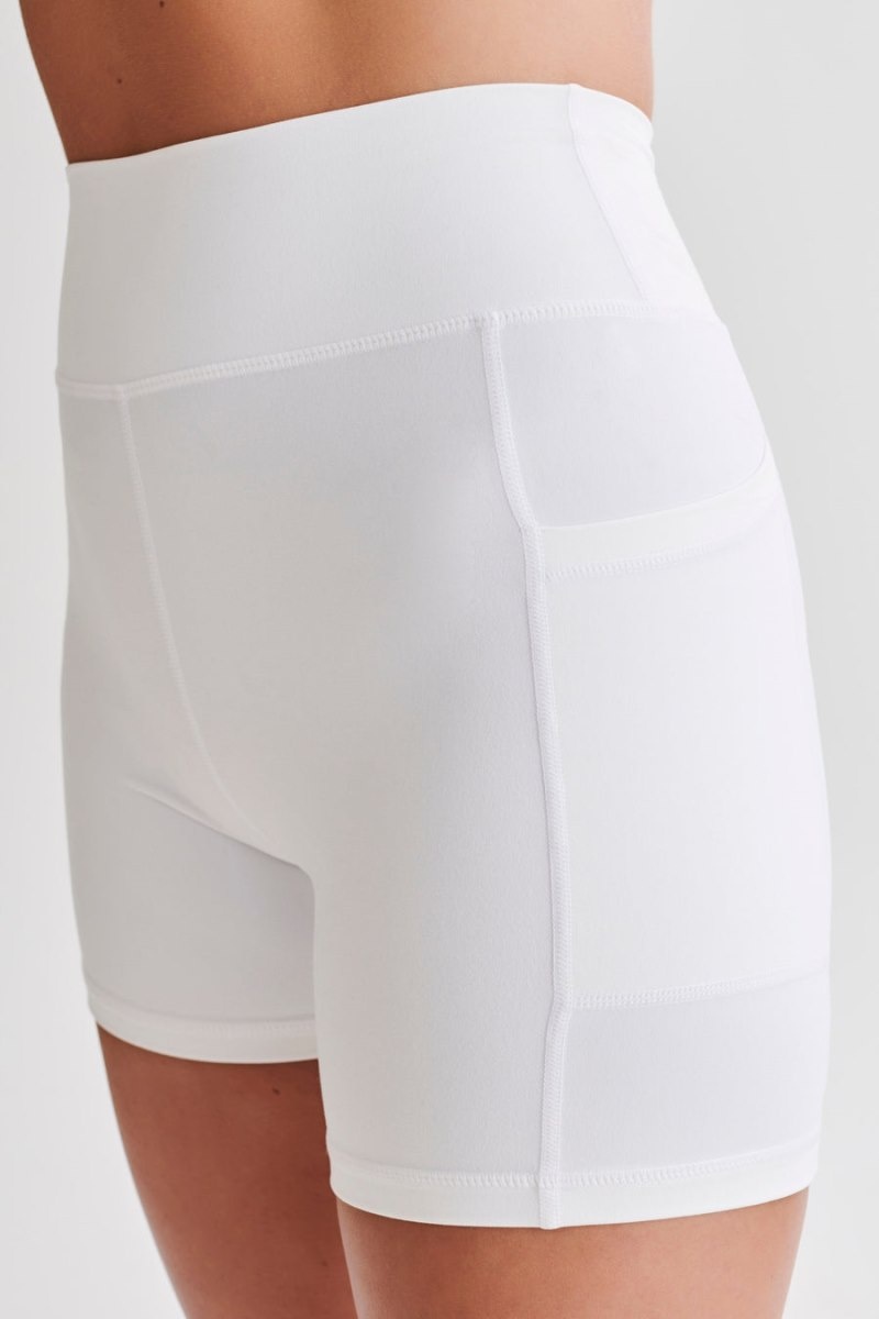 Women's Meshki Martina Bike Pocket Shorts White Australia | X2G-9838