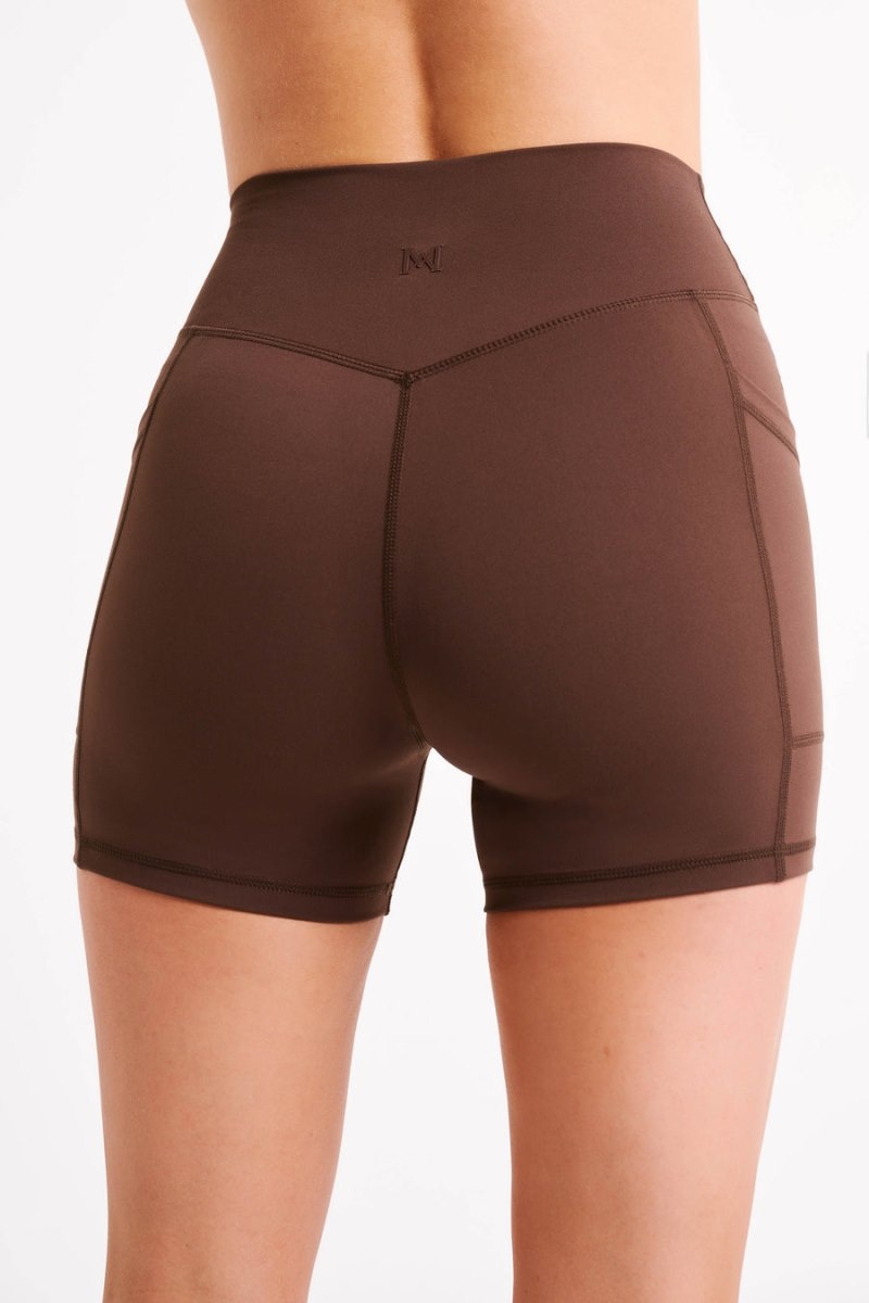 Women's Meshki Martina Bike Pocket Shorts Dark Chocolate Australia | V2W-8309