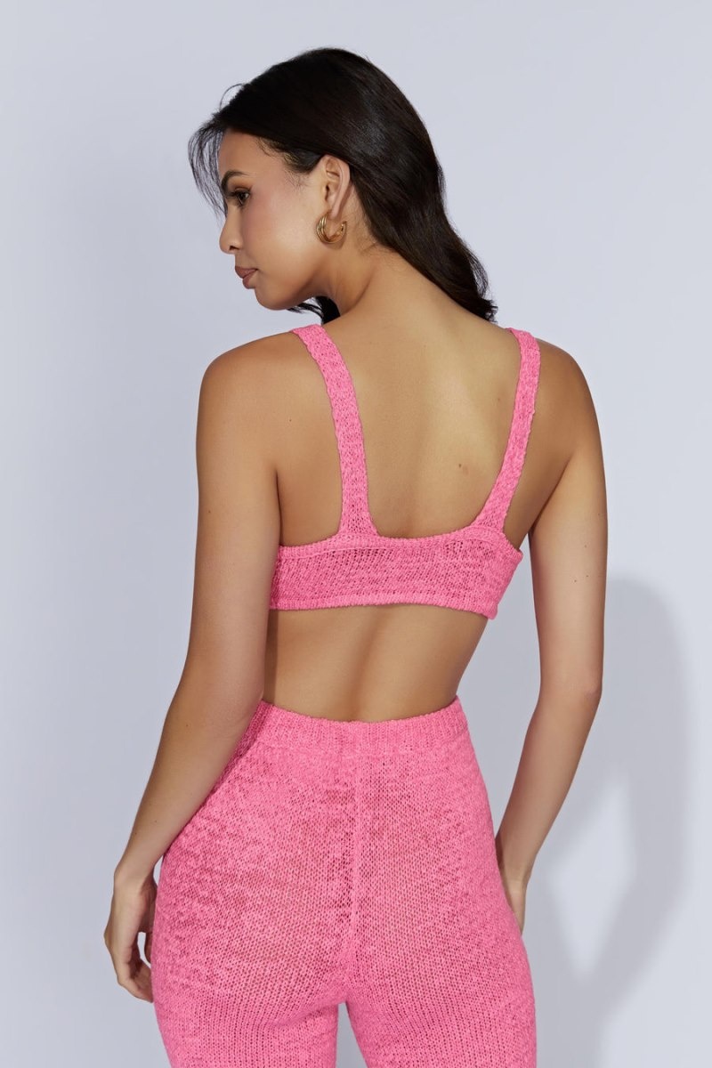 Women's Meshki Mary Knit Bralettes Pink Australia | C5W-2522