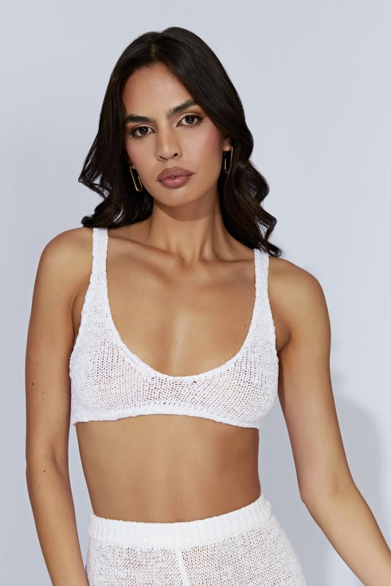 Women's Meshki Mary Knit Bralettes White Australia | H9D-0203