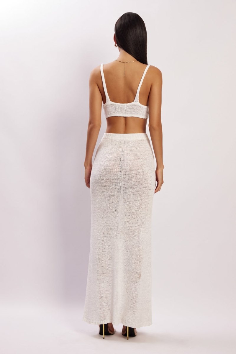 Women's Meshki Mary Knit Maxi Skirts White Australia | N1H-8959