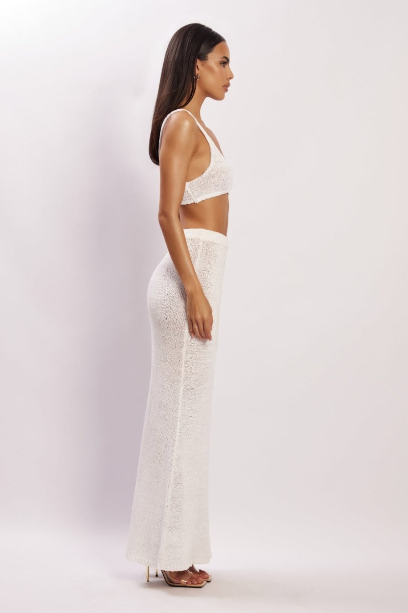 Women's Meshki Mary Knit Maxi Skirts White Australia | N1H-8959