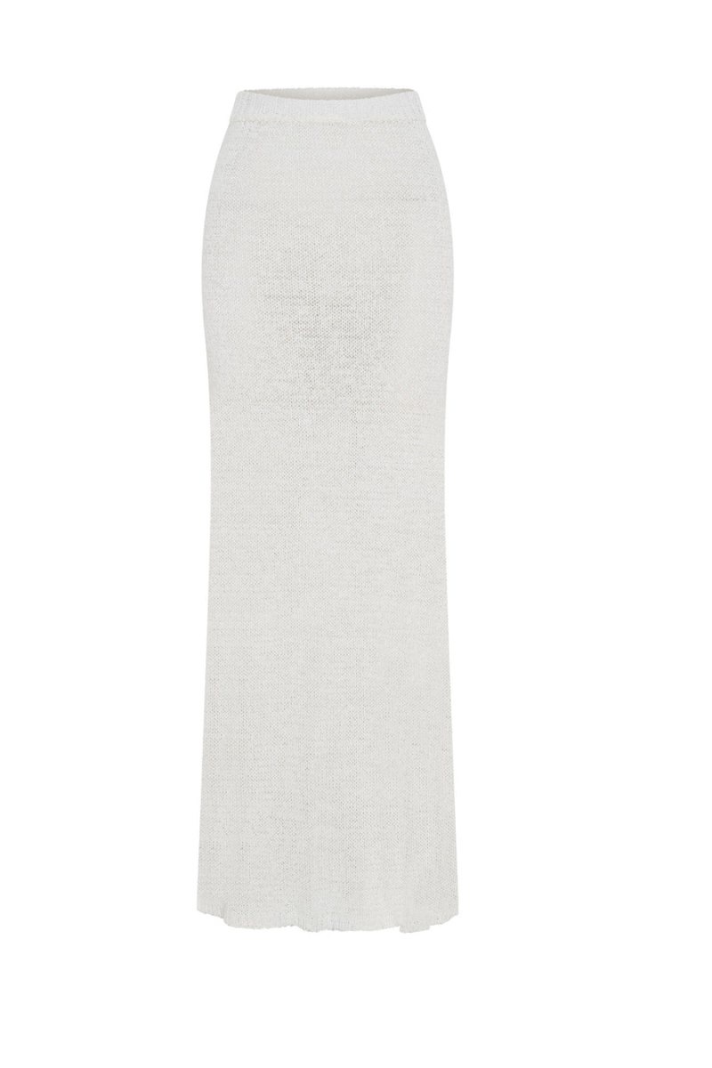 Women's Meshki Mary Knit Maxi Skirts White Australia | N1H-8959