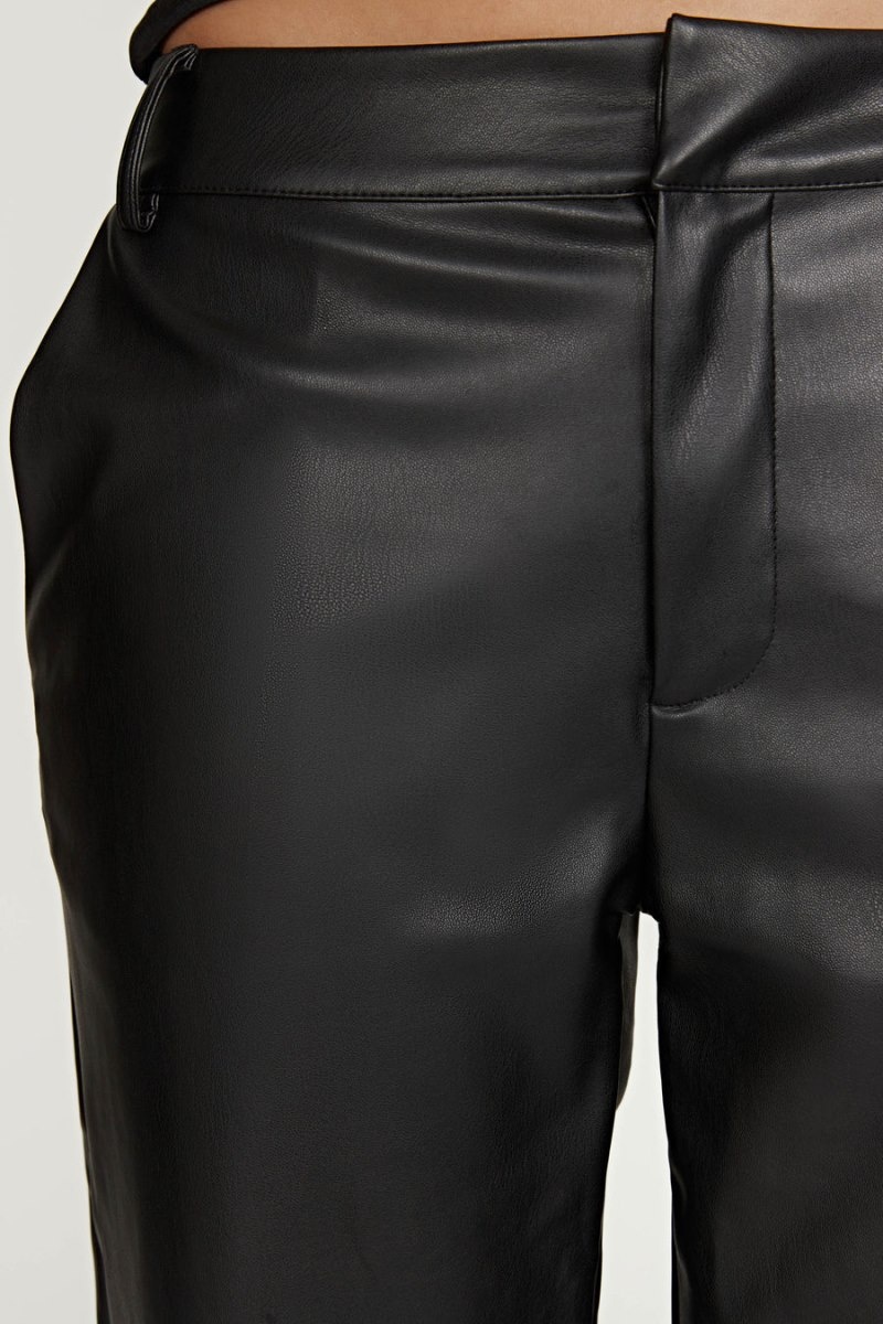 Women's Meshki Matilda Slouchy Low Rise Faux Leather Pants Black Australia | M0I-1480