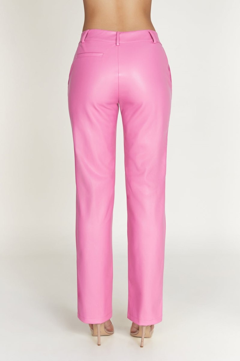 Women's Meshki Matilda Slouchy Low Rise Faux Leather Pants Rose Pink Australia | C7B-5749