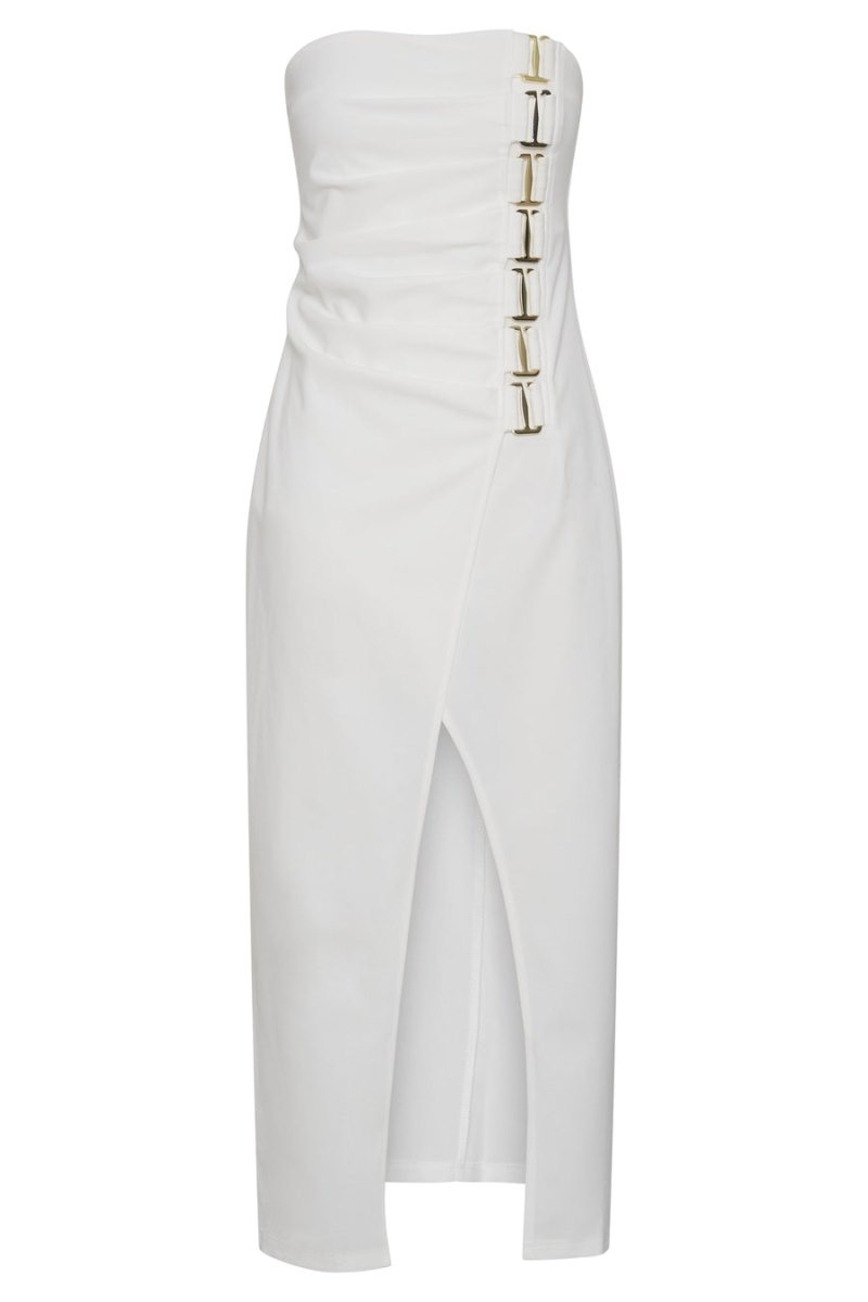 Women's Meshki Mercer E-Hook Midi Dress Cream Australia | Q5Y-2575