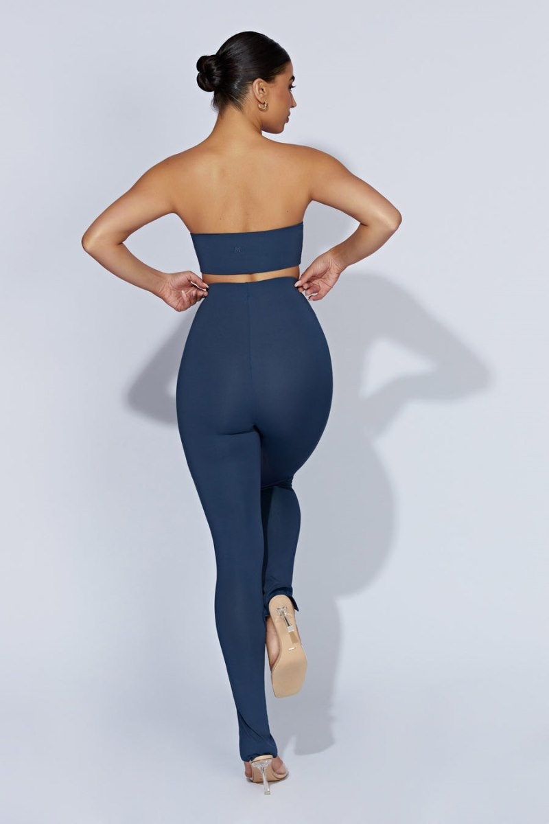 Women's Meshki Michelle Side Split Leggings Navy Australia | F1G-3089