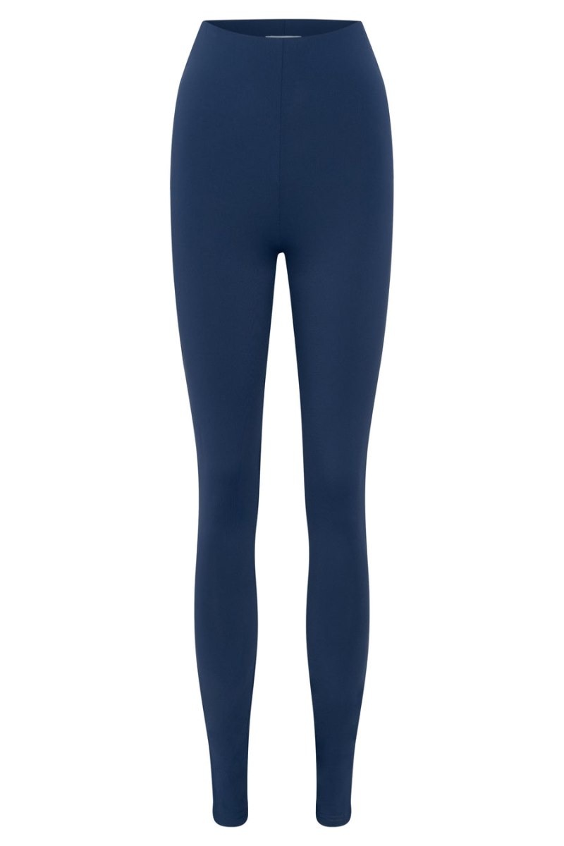 Women's Meshki Michelle Side Split Leggings Navy Australia | F1G-3089