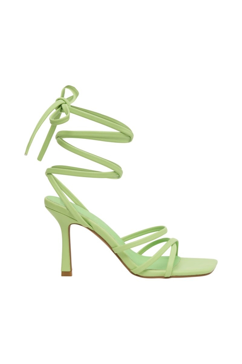 Women's Meshki Milly Faux Leather Wrap Around Heels Light Green Australia | I7M-3778