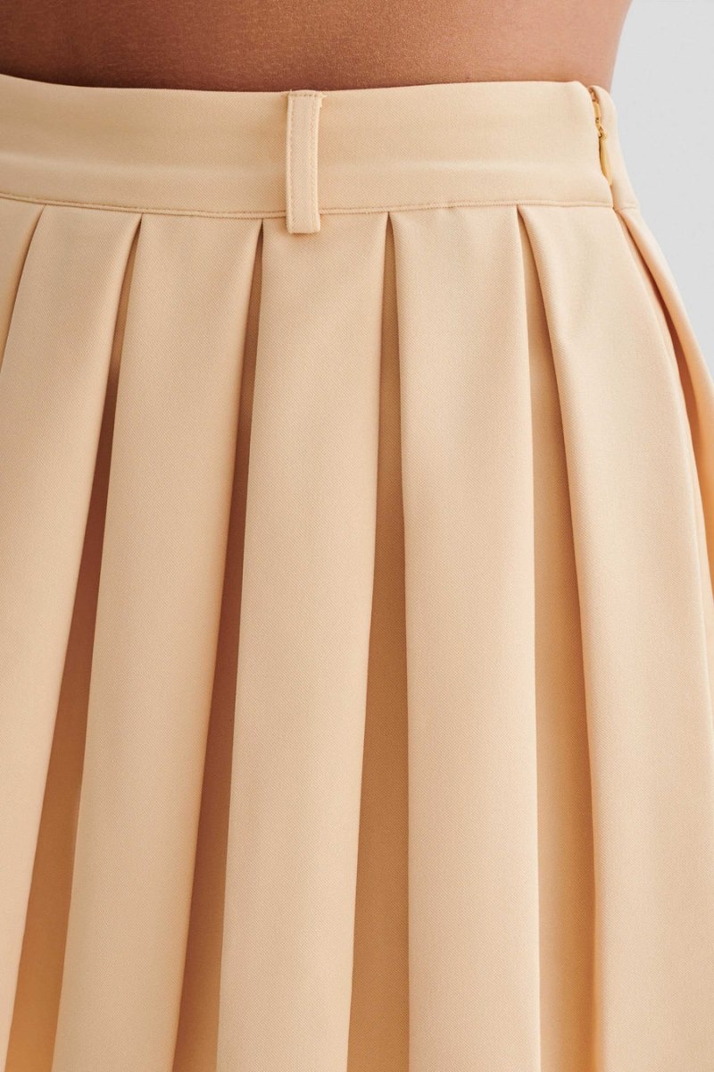 Women's Meshki Mura Pleated Mini Skirts Light Orange Australia | K6T-8948