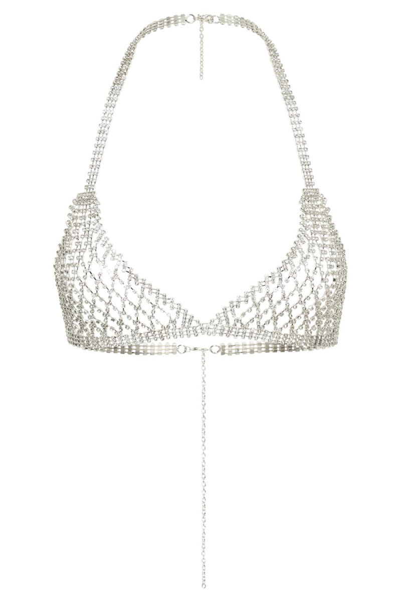 Women's Meshki Neva Diamante Bralettes Silver Australia | S8J-6687