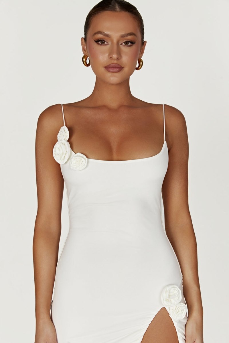 Women's Meshki Nevaeh Rose Midi Dress White Australia | H4Y-7686