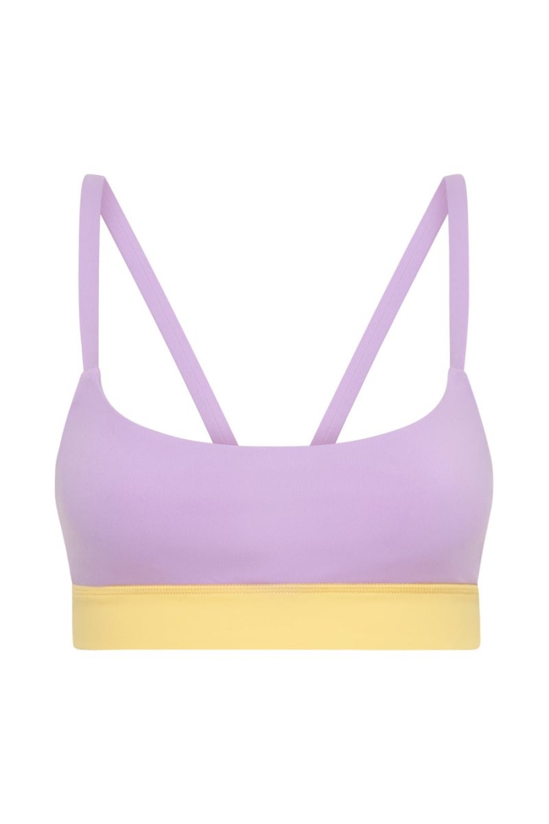 Women's Meshki Nickie Two Tone Sports Bralettes Purple / Yellow Australia | M3P-4031