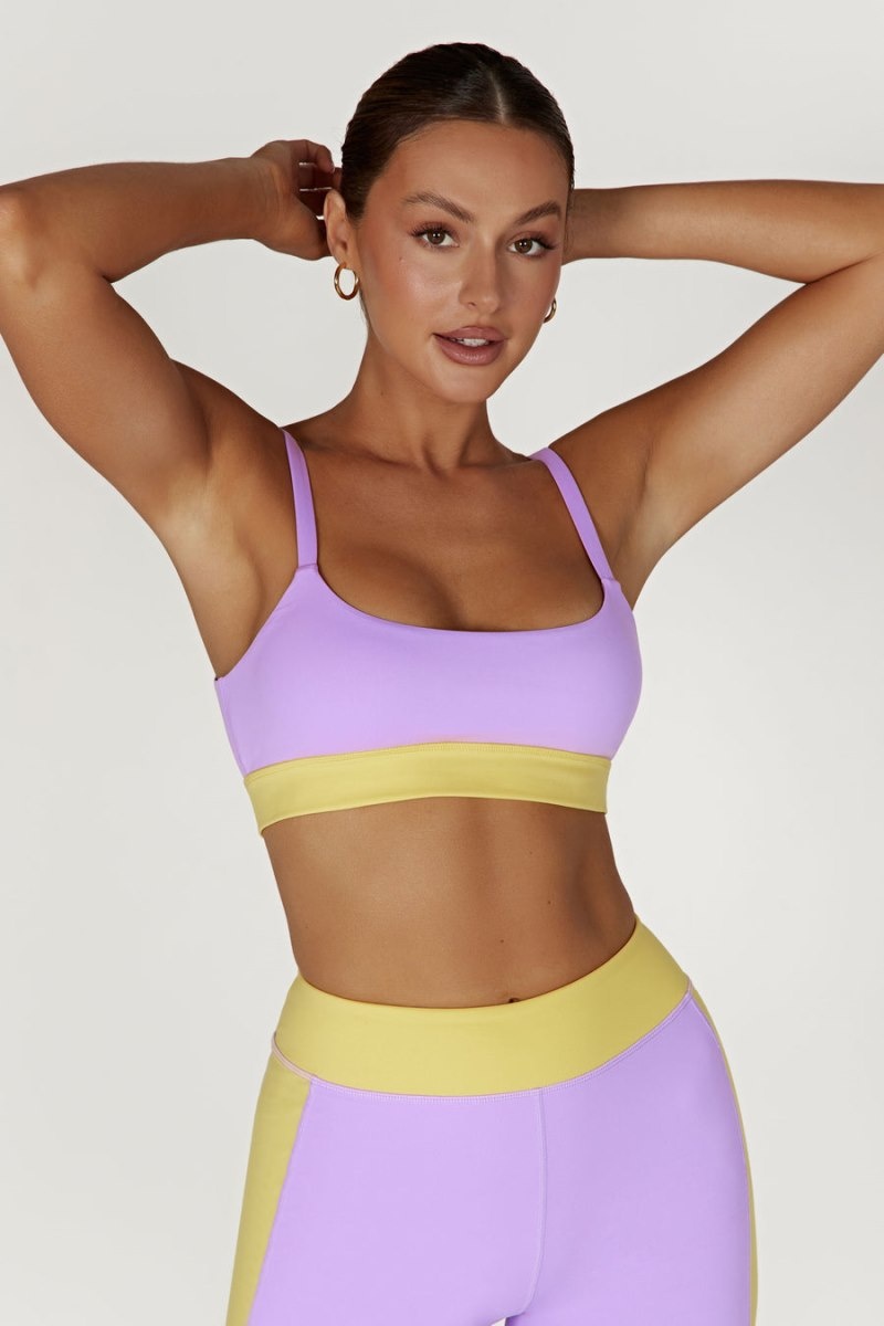 Women's Meshki Nickie Two Tone Sports Bralettes Purple / Yellow Australia | M3P-4031