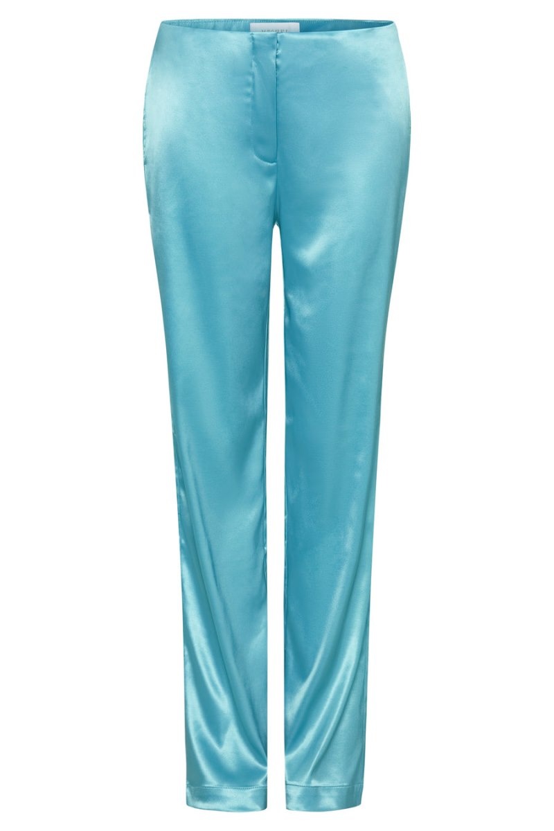 Women's Meshki Nicolette Low Rise Satin Pants Light Turquoise Australia | J2Z-5110