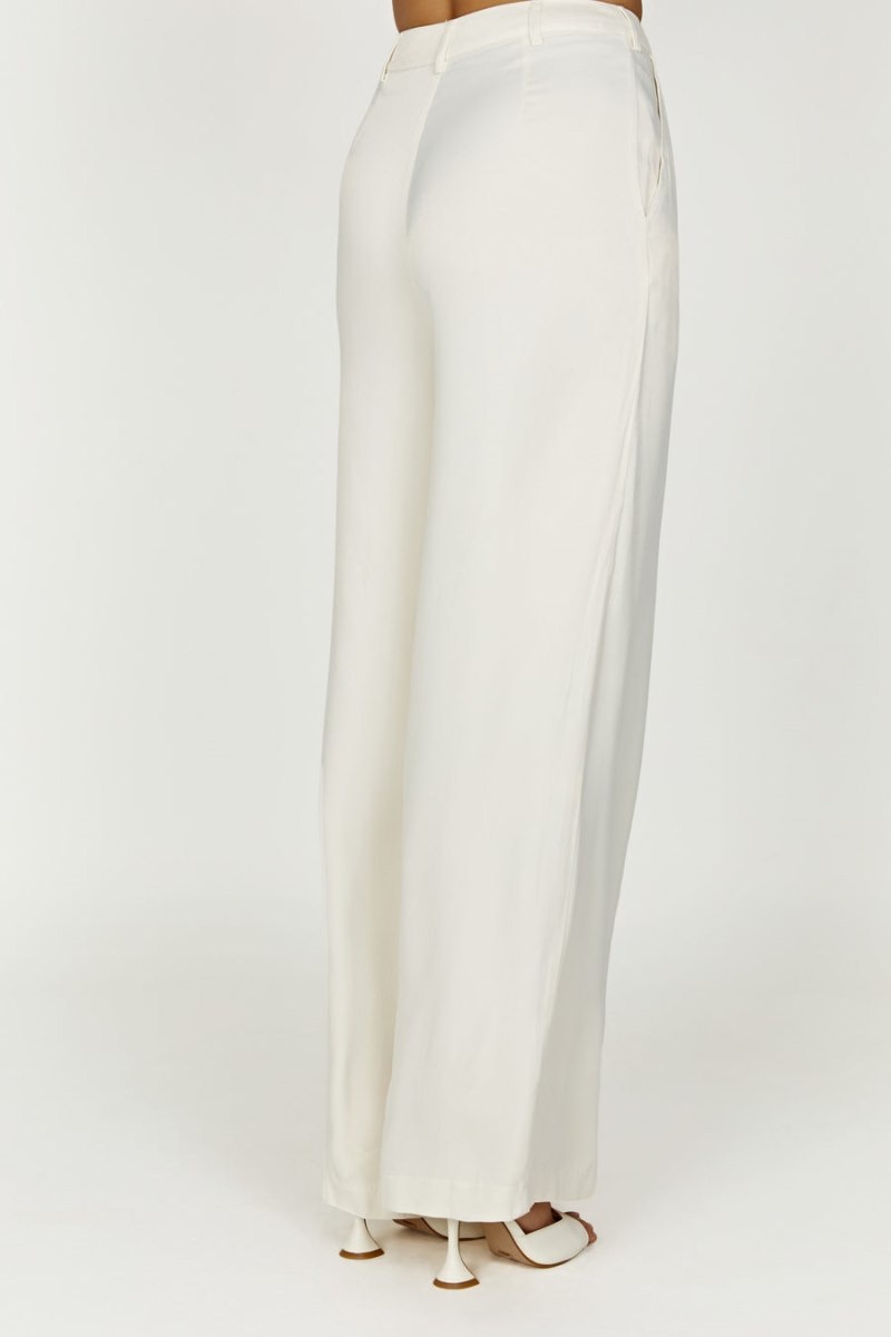 Women's Meshki Nour Satin Wide Leg Pants White Australia | B8K-0901