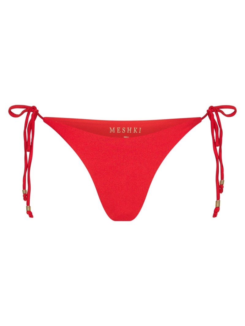 Women's Meshki Peyton Tie Up Bikini Bottom Bikinis Red Australia | V4G-7932