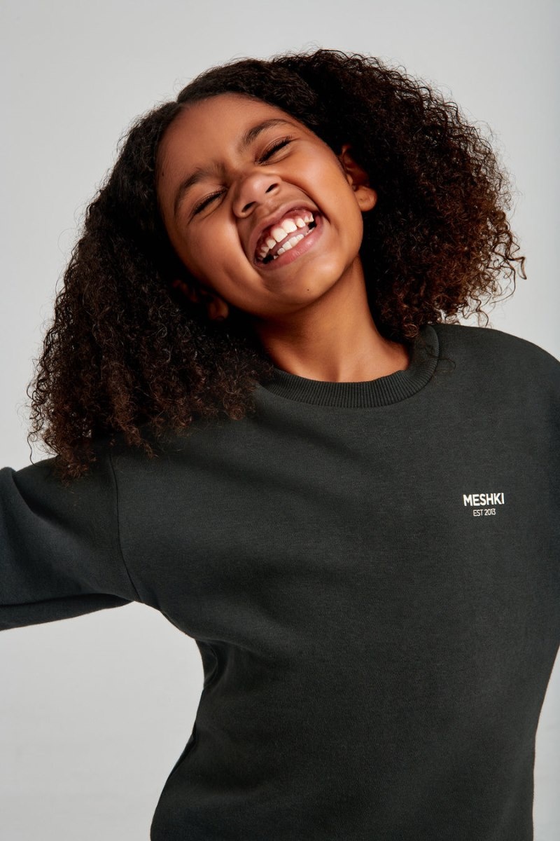 Women's Meshki Phoenix Kids Unisex Crewneck Jumper Black Australia | V2Z-2777