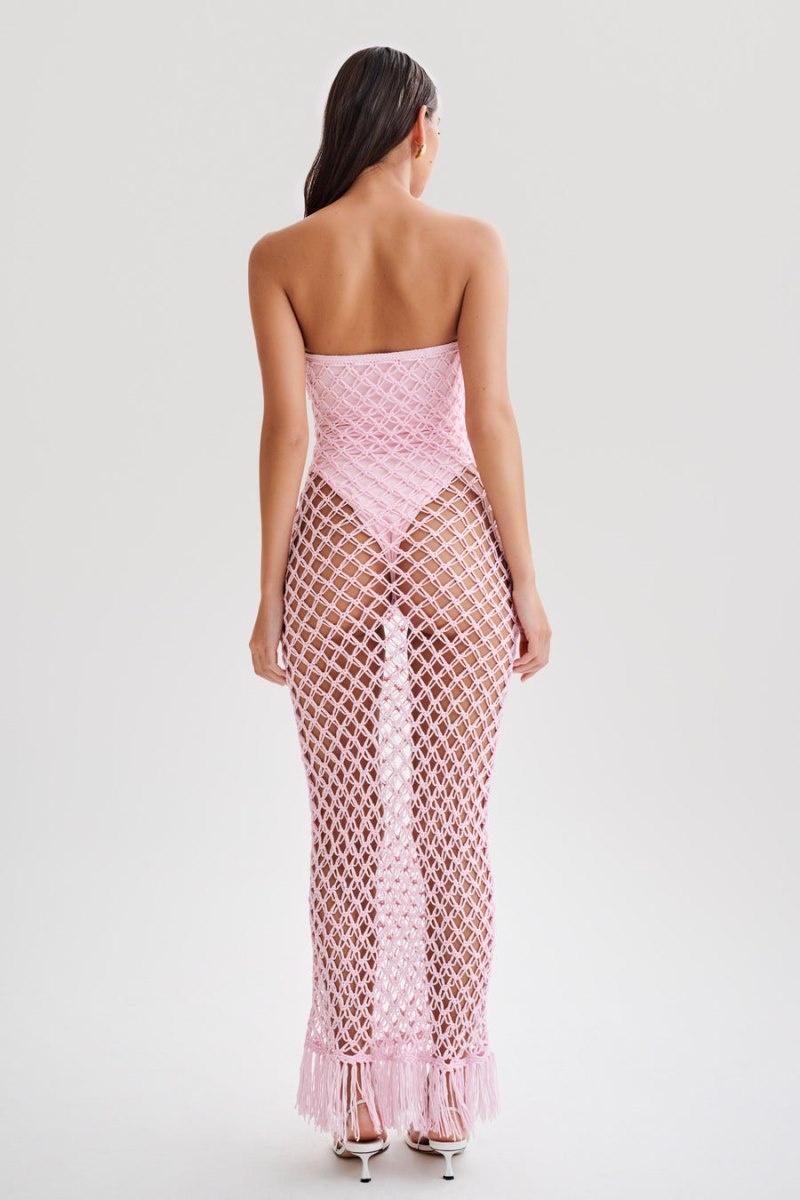 Women's Meshki Prudence Knit Midi Dress Pink Australia | H0D-5629