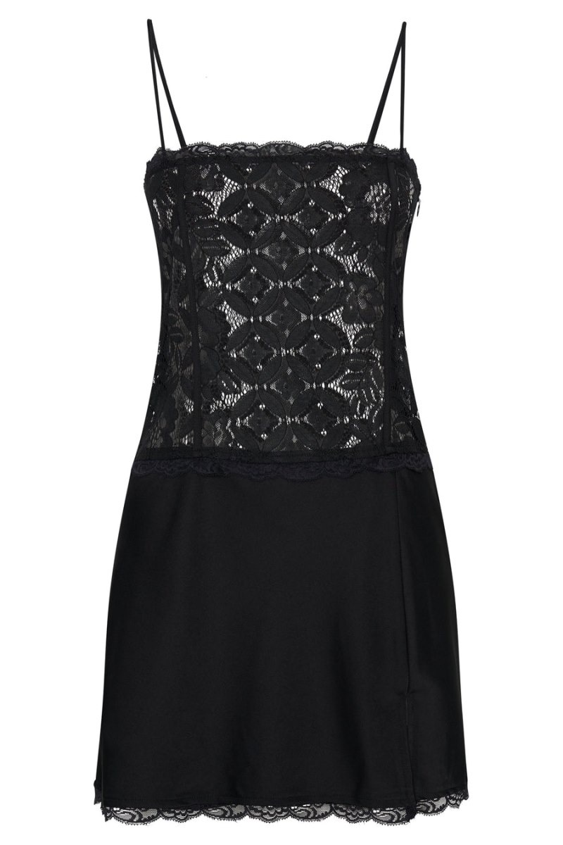 Women's Meshki Quincy Lace Mini Dress Black Australia | R3N-2683