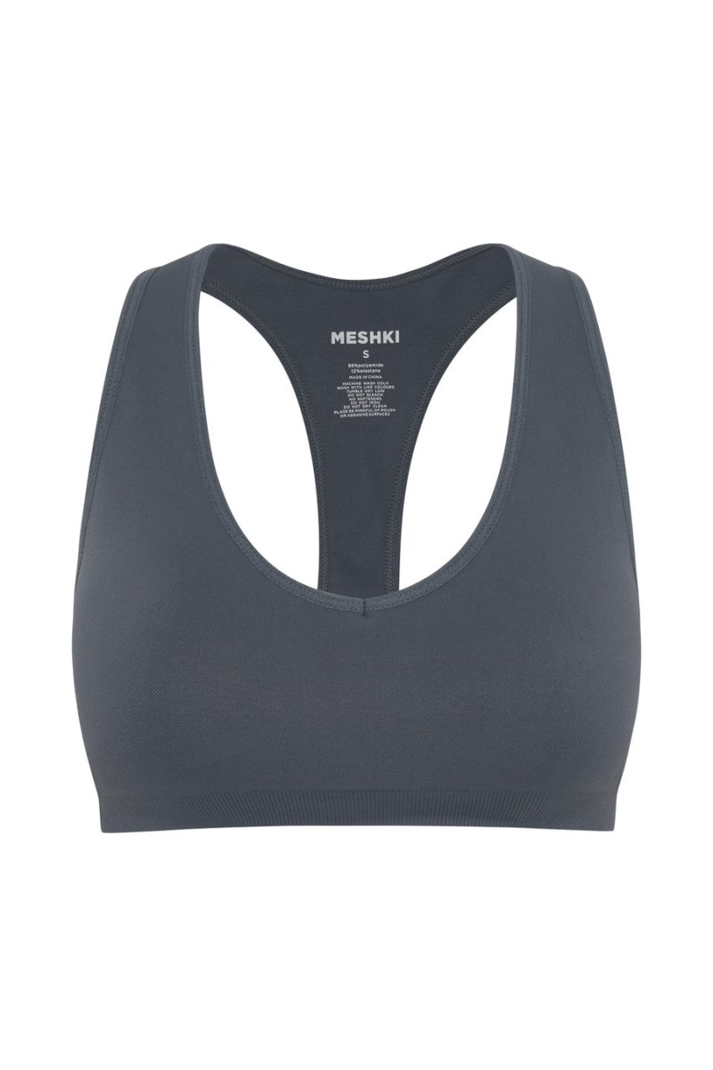 Women's Meshki Quinn Halter Longline Tops Deep Grey Australia | Y6U-9968